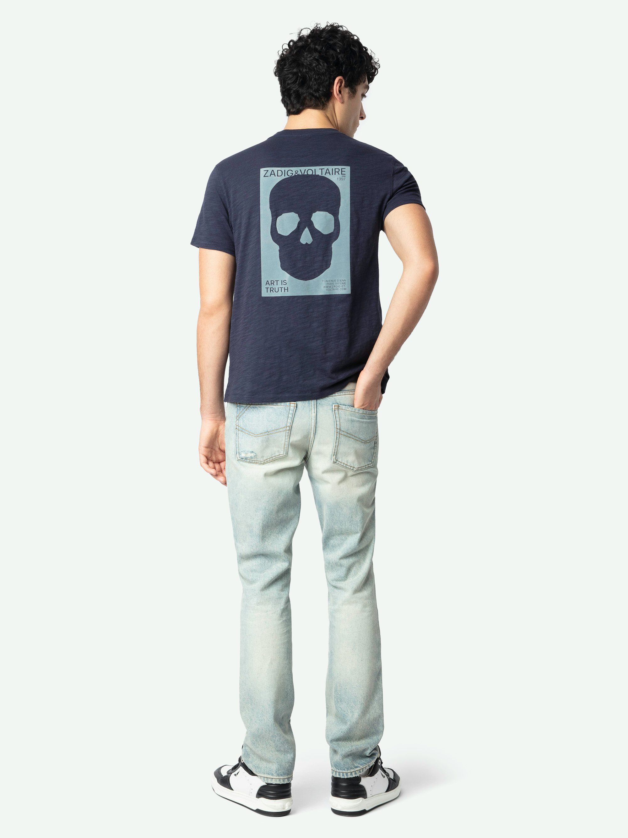 Jean John - Gerade geschnittene Jeans mit Löchern und Abnutzungen, Reiàßverschluss.